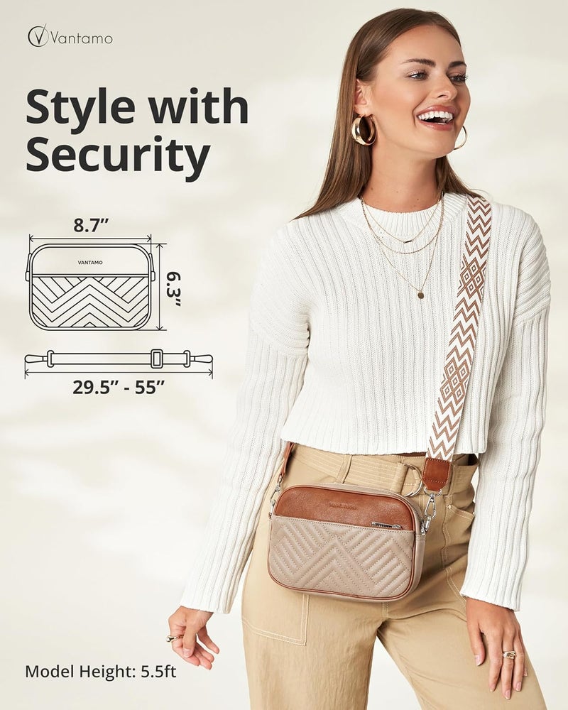 Vantamo Crossbody Bags For Women with Anti-Pickpocket Clip, Premium Purses for Women, Adjustable Strap Handbags & Gift Box - Image 2